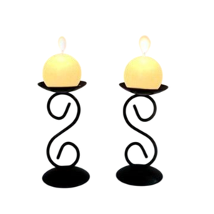 <b>Set</b> Of 3 Iron Metal Candle Stand In <b>Black</b> Finished Candle Holder For Romantic Candlelight <b>Dinner</b> Home & Wedding Decorative - Product Image 5