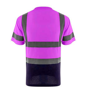 T-shirts de travail pour hommes, haute visibilité, légers, certifiés CE, 100% coton, vêtements de sécurité réfléchissants, respirants à l'avant, OEM personnalisés - Product Image 3