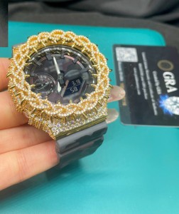 Reloj Personalizado Estilo GA2100, Caja de Acero Inoxidable, Reloj de Pulsera de Lujo con Incrustaciones de Diamantes, Estilo GA2100, Modificación Personalizada, Caja Completamente Metálica - Product Image 2