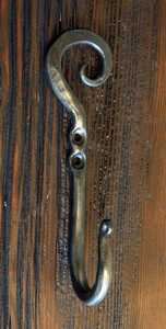 Vintage Wrought Iron <b>Rustic</b> Black Finish Hand Forged 5 Inch Wall Mounted Hat and Coat Hook - Product Image 5