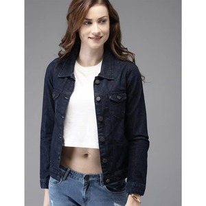 Factory Customized Oversize Women Denim Jacket Plus Size Casual Winter Wear Wool <b>Lined</b> Cotton Denim Jacket OEM Supplier - Product Image 1