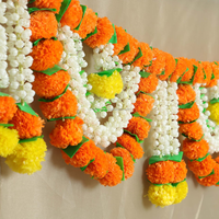 Guirlande de fleurs artificielles de marguerites indiennes faites à la main pour porte, mariage, retraite, Diwali, cadeaux festifs, entrée de maison, décoration Pooja