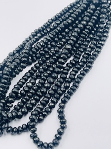 Perles Rondelles Facettées en Spinelle Noire Naturelle Grade AAA 7-8mm, Fil de 16 Pouces, Pierres Précieuses en Vrac pour Bijoux, Fournisseur Chinois en Gros - Product Image 4