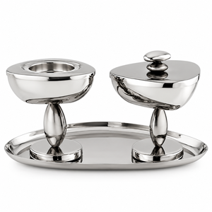 Stainless Steel <b>Silver</b> Modern Incense Holder Bowl <b>Tray</b> Set Bakhoor Dhoop | Luxury Aromatherapy Burner Ramadan Eid Home <b>Decor</b> - Product Image 1