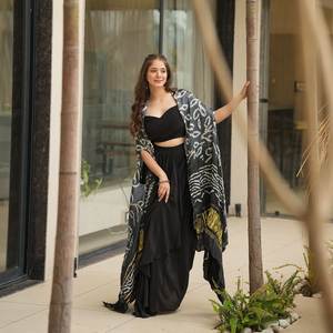 Conjuntos de mujer de diseñador-Blusa de fiesta-Falda y encogimiento de hombros - Product Image 4