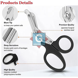 Tijeras para Vendajes de Acero Inoxidable de Alta Calidad, Diseño de Corte Resistente, para Enfermeras, Técnicos de Emergencias Médicas, Primeros Auxilios y Paramédicos - Product Image 4