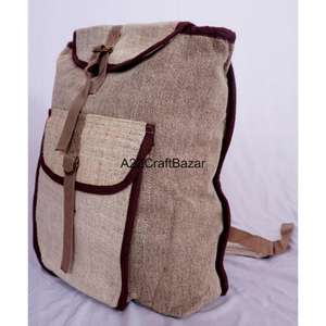 กระเป๋าเป้สะพายหลัง A2ZCraftBazar ทำมือ ยูนิเซ็กซ์ วินเทจ น้ำหนักเบา 20 ลิตร ปิดด้วยซิป สายสะพายโค้งมน หูหิ้วนุ่ม - Product Image 2