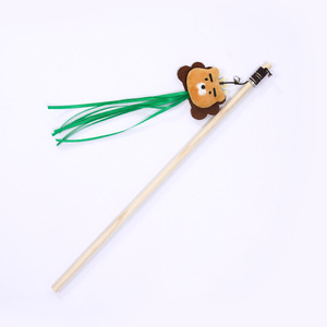 Wholesale <b>Interactive</b> Movement <b>Cat</b> <b>Toy</b> New Design Lion Bear Tickled <b>Cat</b> Teaser Bell Made of Plastic and Wooden Pole for Pets - Product Image 3