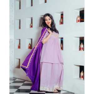 Conjunto de Traje de Gasa Lila Morado para Mujer - Talla XS - Product Image 2