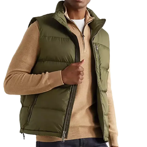 Chaleco Acolchado Verde Oliva para Hombre, Chaleco de Poliéster con Aislamiento, Sin Mangas, Cuello Alto, Resistente al Viento, Duradero, Chalecos de Invierno al por Mayor - Product Image 3