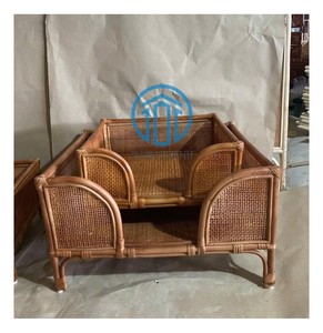 Wicker Pet <b>Cage</b> Rectangle Mesh Wood Classic Style <b>Indoor</b> All Seasons Durable No Assembly <b>Cats</b> - Product Image 1
