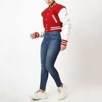 Blouson universitaire court léger et ajusté pour femme, idéal pour l'été – Vente en gros, personnalisable, avec manches en cuir