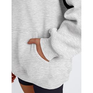 Sudadera con Capucha Extra Grande de Moda Otoño 2025 Personalizada, Sudadera Color Block para Mujer, Ropa Casual de Invierno de Manga Larga en Talla XS - Product Image 5