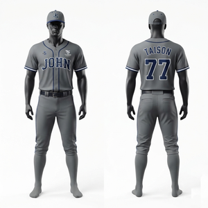Uniforme de Softbol de Poliéster Transpirable Premium, 150 GSM, Cian Marino, Conjunto de Jersey con Paneles Laterales y Logotipo Personalizado Termotransferido en la Parte Delantera - Product Image 2