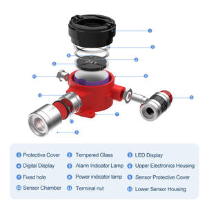 Détecteur <span class=keywords><strong>de</strong></span> <span class=keywords><strong>fuite</strong></span> <span class=keywords><strong>de</strong></span> gaz fixe intelligent industriel O3/Ozone <span class=keywords><strong>R32</strong></span> Réfrigérant RTTPP DR600 Modèle certifié ATEX Aluminium Son Lumière - Product Image 2