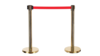 Système de gestion des files d'attente Golden Queue Manager Premium en acier inoxydable avec barrière de contrôle de foule et corde en velours pour hôtels et événements