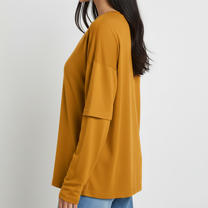 Camiseta de Verano para Mujer, Talla Grande, de Alta Calidad, OEM/ODM, de Manga Corta, Color Sólido, con Logotipo Personalizado Serigrafiado, 100% Algodón Transpirable - Product Image 5