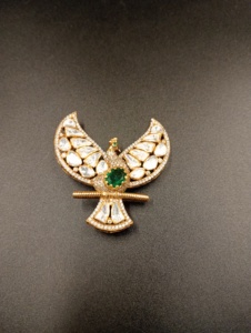 Amaira Jewels Luxury 925 Silver Peacock Bowknot <b>Brooch</b> Diamond Pear Cut Emerald Center Stone Unisex Fine Jewelry SM-1051 Gift - Product Image 3