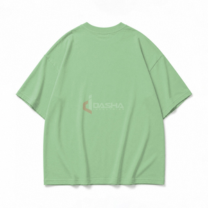 T-shirt décontracté en jersey pour homme, broderie longue, motif uni, design vierge, poids lourd, vente en gros OEM, faible MOQ - Product Image 2