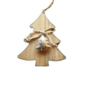 Decoración de árbol colgante Natural de madera grande personalizada Shabby Chic Metal soporte de Navidad accesorios para acero inoxidable - Product Image 1