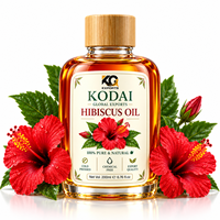 Minyak Esensial Hibiscus Cold Pressed Ekstrak Herbal Alami Murni Cairan Tamil Nadu Logo Kustom Perawatan Kulit & Rambut Penggunaan Rumah Tangga Kemasan Botol