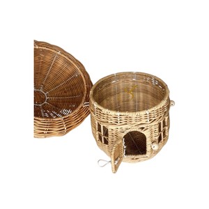 Decorative Mushroom Shaped Rattan <b>Storage</b> Basket with Cover Classroom Book Organizer Kids Toy <b>Chest</b> Laundry Bulk - Product Image 2