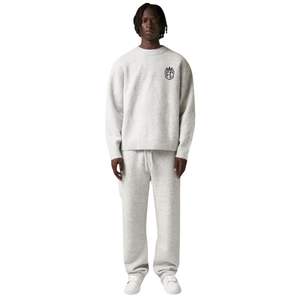 Pull en maille gris chiné en coton doux de qualité supérieure, décontracté et confortable, à manches longues, coupe décontractée pour le quotidien - Product Image 6