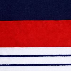 Custom Navy <b>Red</b> White Stripe <b>Polo</b> <b>Shirt</b> <b>Men's</b> Nautical Color Block Pique Cotton Team Uniform Embroidered Logo OEM Wholesale - Product Image 4