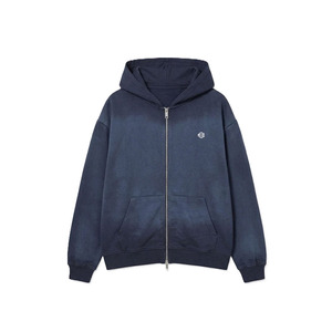 Sudaderas con capucha con cremallera de algodón y felpa, estilo desgastado, oversize, streetwear, con cremallera completa, ajuste holgado, logotipo personalizado, fabricación a granel, suministro. - Product Image 2