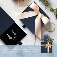 Boîtes de rangement de luxe en gros, en carton rigide avec ruban, boîte à tiroir coulissant pour bijoux, emballage cadeau