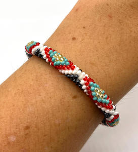 Rainbow Pattern Seed <b>Bead</b> Seawater Pearl Charm Stretch Wrist Band Colorful Elastic <b>Bracelet</b> Custom Fashion Gift Accessory - Product Image 4