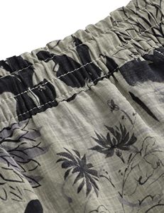 Shorts de bain pour hommes à séchage rapide, imprimé rétro, taille élastique avec cordon de serrage, pour la plage, l'été, les vacances, décontracté, coloré, blanc - Product Image 3