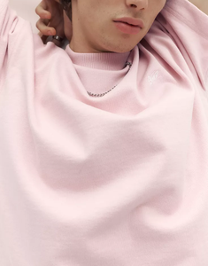 เสื้อยืดแขนยาวสีชมพูทรงปกติสำหรับผู้ชาย คอกลม ผ้าฝ้าย 100% ระบายอากาศได้ดี เป็นมิตรกับสิ่งแวดล้อม แห้งเร็ว สีพื้น - Product Image 3