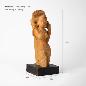 Sculpture Alasa Nayika |   Réplique du Musée d'Art du Temple Indien, Beauté Céleste du Xe Siècle - Product Image 5