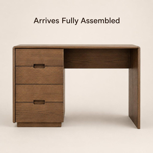Solid Wood <b>Desk</b> <b>with</b> <b>Drawers</b> Handcrafted Wooden Writing Table for Home Office Study Workspace <b>Computer</b> Workstation Furniture - Product Image 5