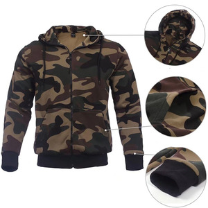 Men's Camouflage Tracksuit Full <b>Zip</b> <b>Hooded</b> Sweatshirt With Side Pockets Casual Sport Wear Autumn Regular Fit Jogging Set - Product Image 5