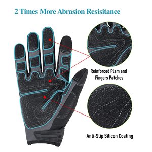 Gants de travail anti-impact haute visibilité pour mécaniciens, gants de sécurité pour l'industrie pétrolière et gazière, protection TPR, gants en cuir, logo personnalisé - Product Image 2