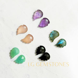 Piedras Preciosas Talladas a Mano en Forma de Alas: Labradorita, Amatista, Amazonita, Ónix Negro, Cuarzo Rosa, Venta al por Mayor de Piedras Sueltas Talladas en Forma de Alas - Product Image 2