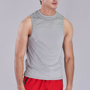 เสื้อกล้ามออกกำลังกายผู้ชายไซส์ใหญ่ แห้งเร็ว ยืดหยุ่นสูง ผ้าฝ้าย 100% ด้านหน้า ออกแบบได้ตามต้องการ เหมาะสำหรับฟิตเนส ยิม ใส่ลำลอง ฤดูร้อน สีพื้น - Product Image 1