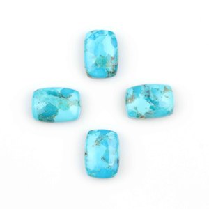 Natural Mohave azul turquesa 10x14mm forma de cojín parte posterior plana calibrado cabujón piedras preciosas sueltas precio de fábrica del fabricante - Product Image 1
