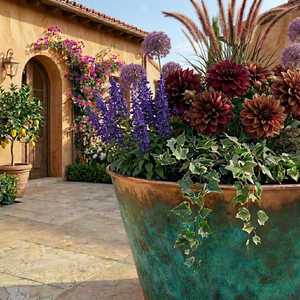 Jardinière élégante pour l'extérieur, jardinière de jardin rustique moderne, jardinière décorative pour maisons de luxe, conteneur surdimensionné - Product Image 3