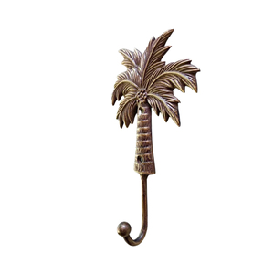 Gancho de Pared de Metal con Diseño de Palmera Antigua, Gancho Decorativo Metálico Vintage con Forma de Árbol de Coco para Colgar Ropa, Sombreros y Toallas - Product Image 1