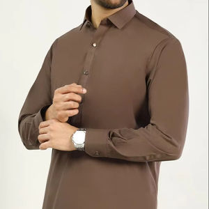 Traje Shalwar Kameez para Hombre, Diseño 2026, Verano, Informal, Algodón Transpirable, Ligero, Cuello Alto, Mangas Largas, Hecho en Fábrica - Product Image 1