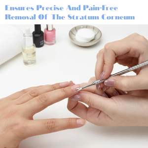 เครื่องมือดันหนังกำพร้ารูปตัววี 2-in-1 ทำจากสแตนเลส ทนทาน ใช้ซ้ำได้ สำหรับมืออาชีพ กำจัดหนังกำพร้า ดูแลเล็บ - Product Image 5