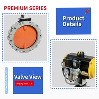 Vanne papillon pneumatique en alliage d'aluminium anti-poussière |   Joint d'étanchéité EPDM/NBR PN16/Classe 150 pour port de 2 à 24 pouces |   Bride simple/double V1FS/V2FS pour