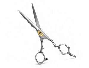 Ciseaux de coiffure professionnels 440C pour droitiers, manche moyen, lames ultra-affûtées, légers, argentés, pour barbier et salon - Product Image 6