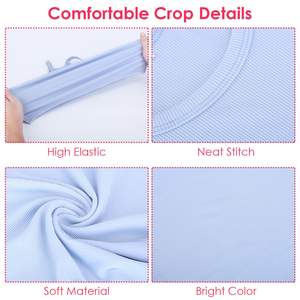 Paquete de 3 Camisetas Cortas Básicas para Mujer, Tejido Acanalado, Sin Mangas, con Cuello, Disponibles en 9 Colores, Lavables a Máquina, Tallas S-XL, para Verano - Product Image 3