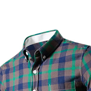 Mens Button Down Check Shirt Everyday Plaid Casual Shirt Soft Touch Cotton Private Label Manufacturer Factory - Product Image 2