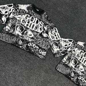 Camiseta Oversize de Algodón 100% de Alta Calidad para Hombre, Estilo Urbano, Hombros Caídos, Peso Pesado, Color Negro, Personalizable - Product Image 4