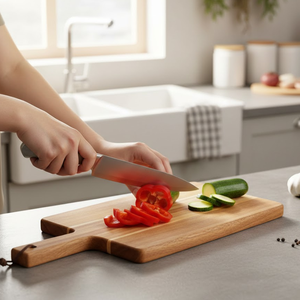 Planche à servir et à découper en bois d'acacia de style japonais |   Plateau de cuisson en bois massif pour le pain, les fruits, le steak, la pizza et la présentation en restaurant - Product Image 2